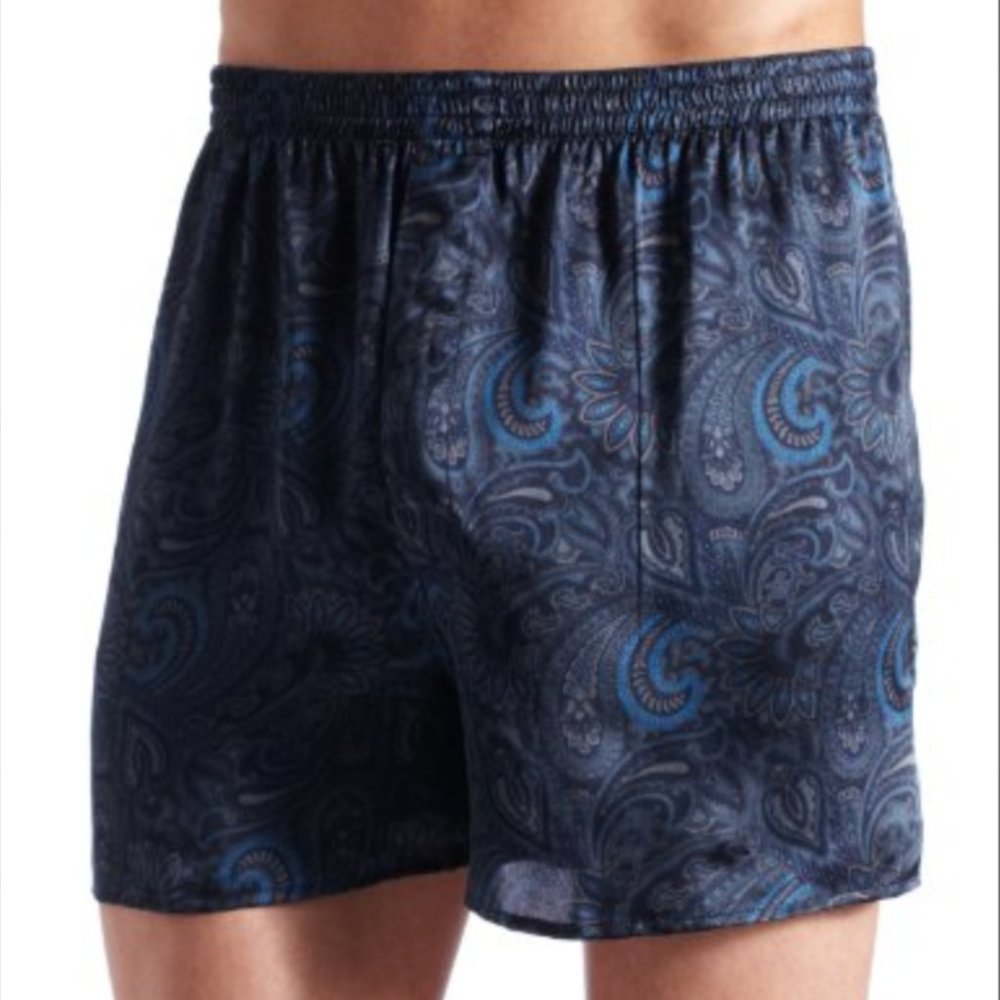 Intimo Men's Executive Silk Boxer, Gray, Small
